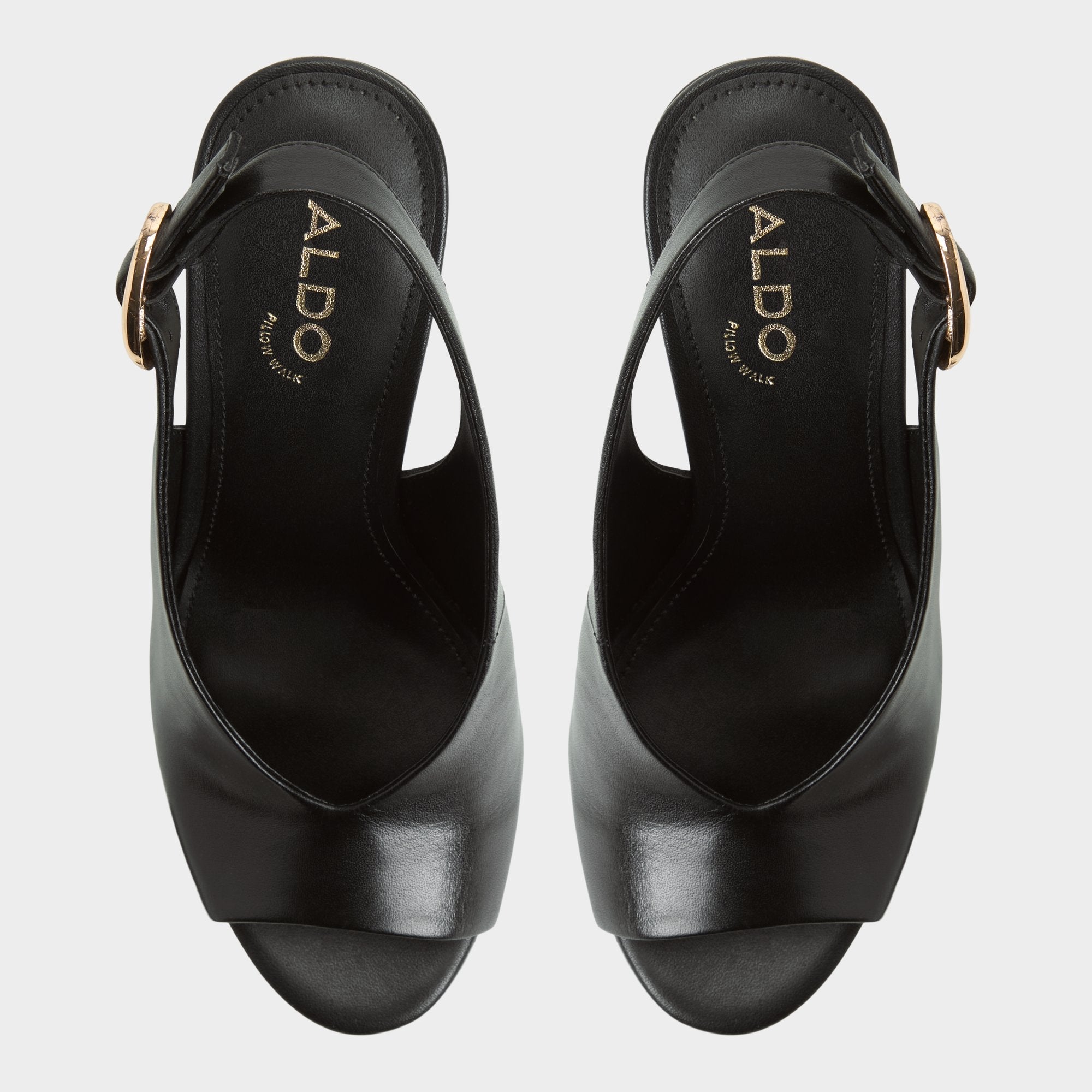 Aldo Tatianah in Black - Sling back heeled sandal, Wedge heel Black