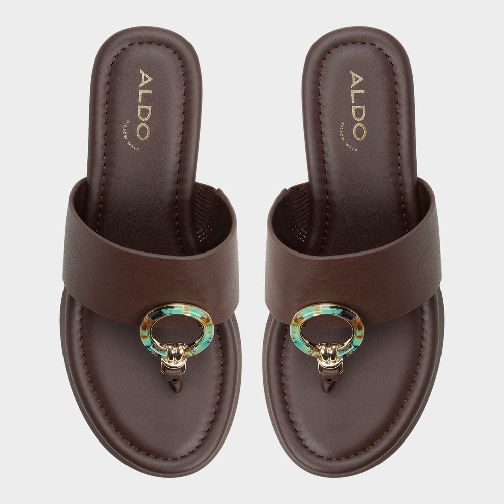 Aldo Friegan in Dark Brown - Slide sandal, Wedge heel Dark brown