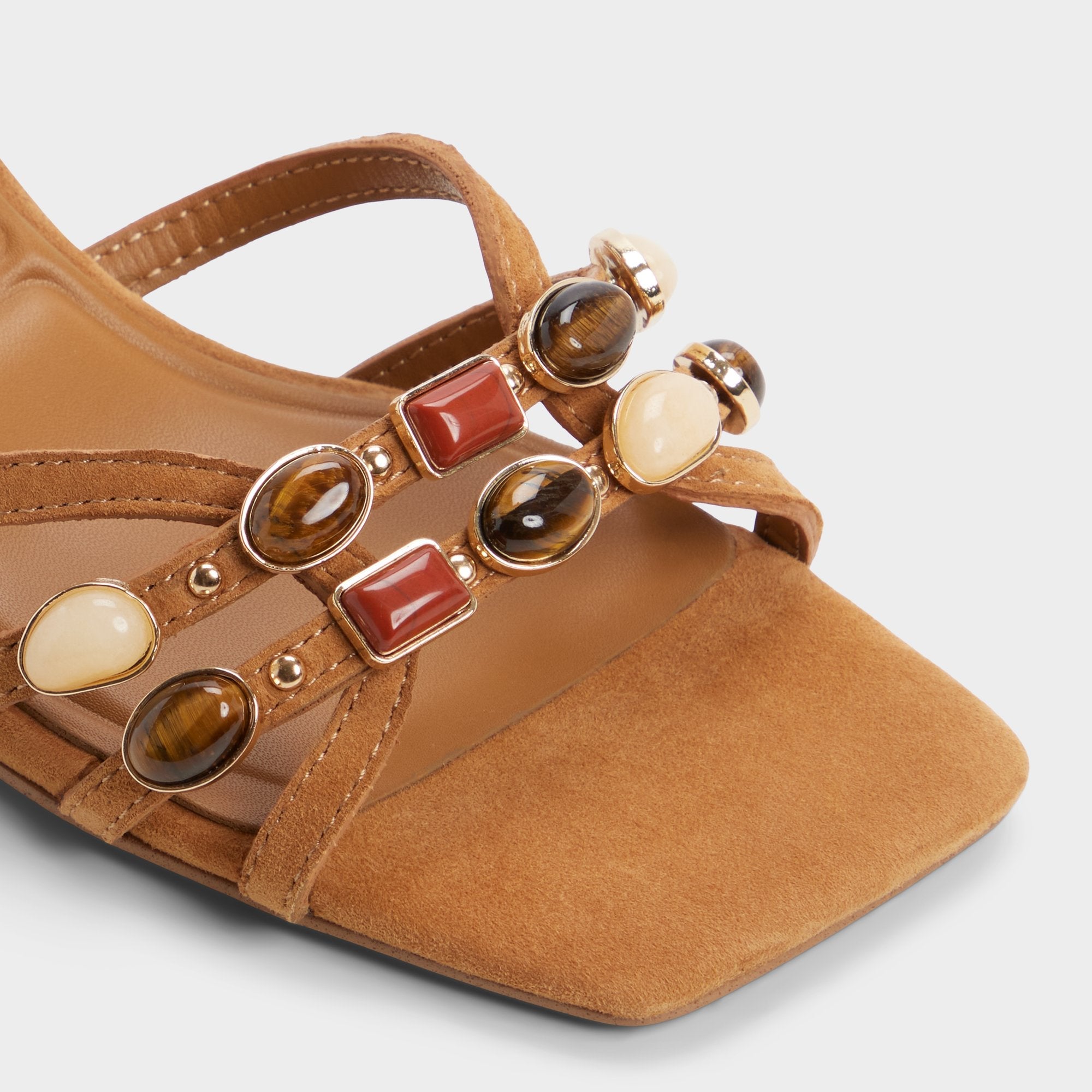 Aldo Jemstone in Medium Brown - Strappy heeled sandal, Block heel Medium brown