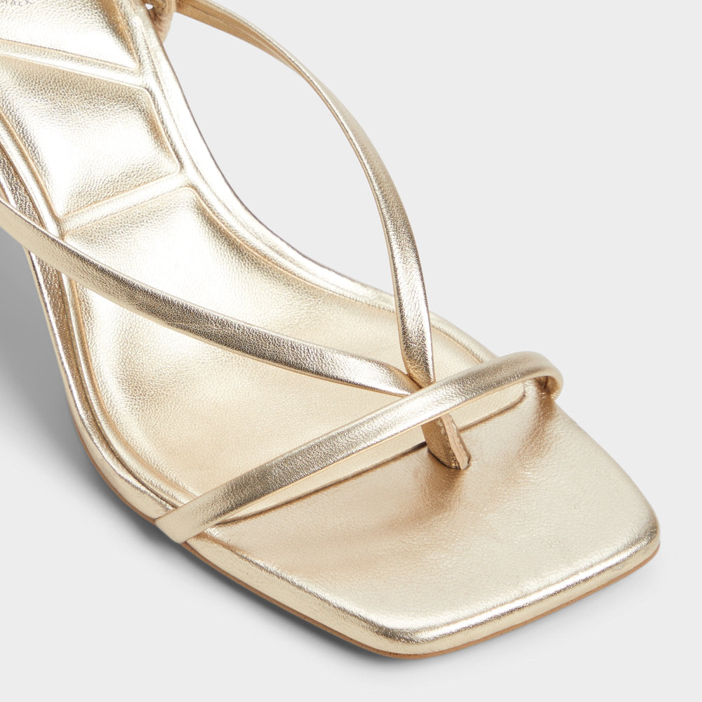 Aldo Riva Gold Women's Strappy sandals - Sling back heeled sandal, Stiletto heel Gold