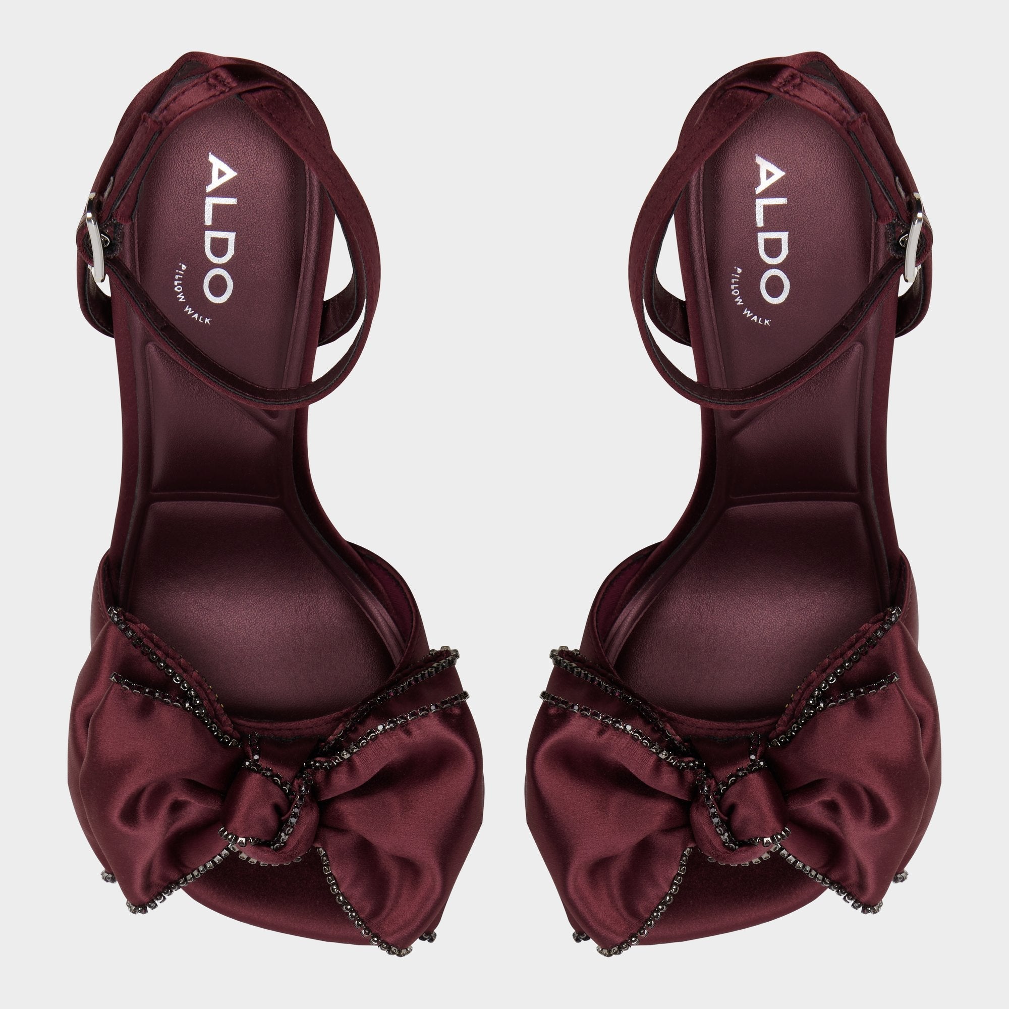 Aldo Tinsel in Bordo - Strappy heeled sandal, Stiletto heel Bordo