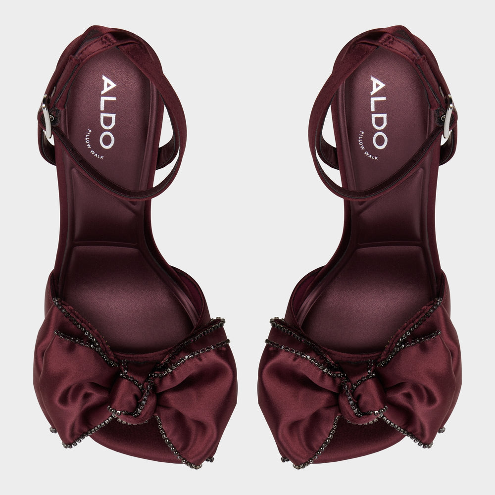 Aldo Tinsel in Bordo - Strappy heeled sandal, Stiletto heel Bordo
