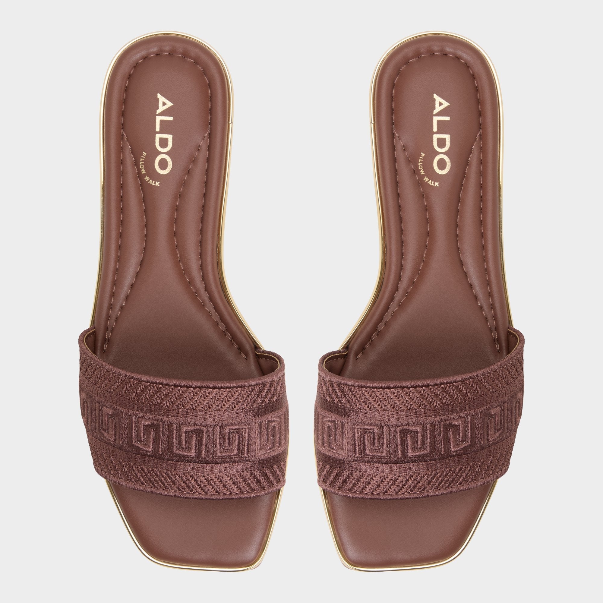 Aldo Oceania Medium Brown Women's Flats - Slide sandal Medium Brown