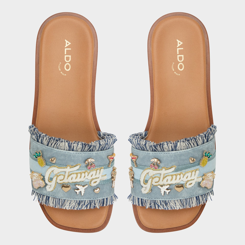 Aldo Beachside Denim Women's Flats - Slide sandal Denim