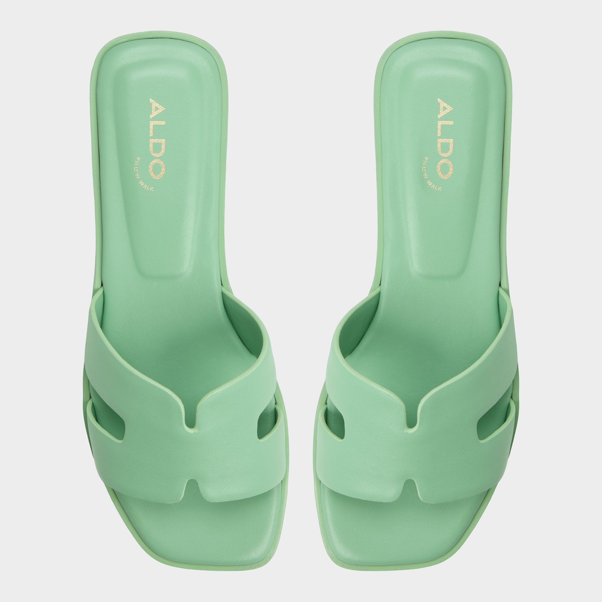 Aldo Itsandal Medium Green Women's Flats - Slide sandal Medium green