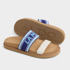 Aldo Beachvacay White/Blue Women's Footbed sandals - Slide sandal, Footbed sandal White/Blue