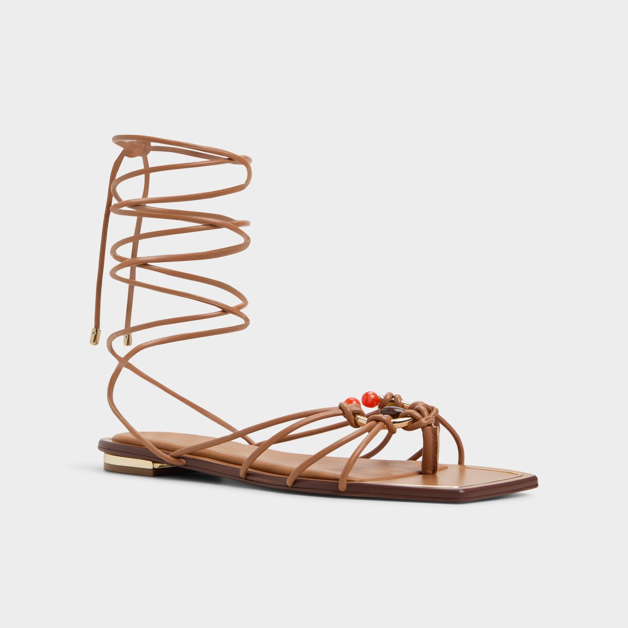 Aldo Nirena Medium Brown Women's Flats - Strappy flat sandal Medium Brown