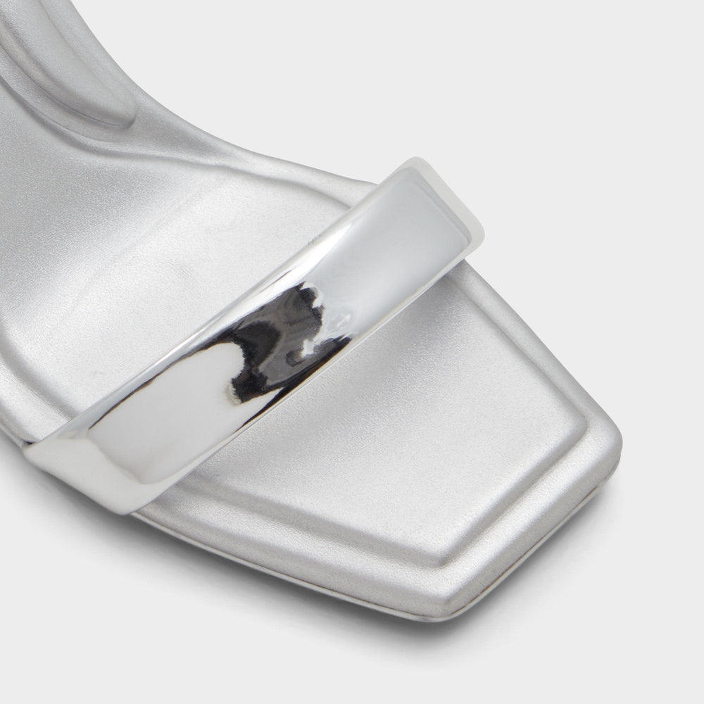 Aldo Aurorai Silver Women's Block heels - Strappy heeled sandal, Block heel Silver