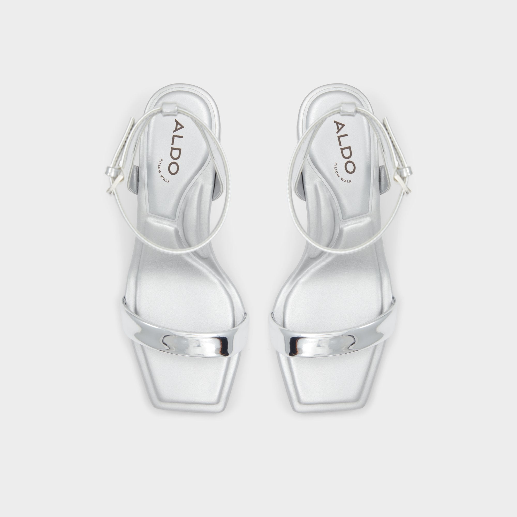 Aldo Aurorai Silver Women's Block heels - Strappy heeled sandal, Block heel Silver