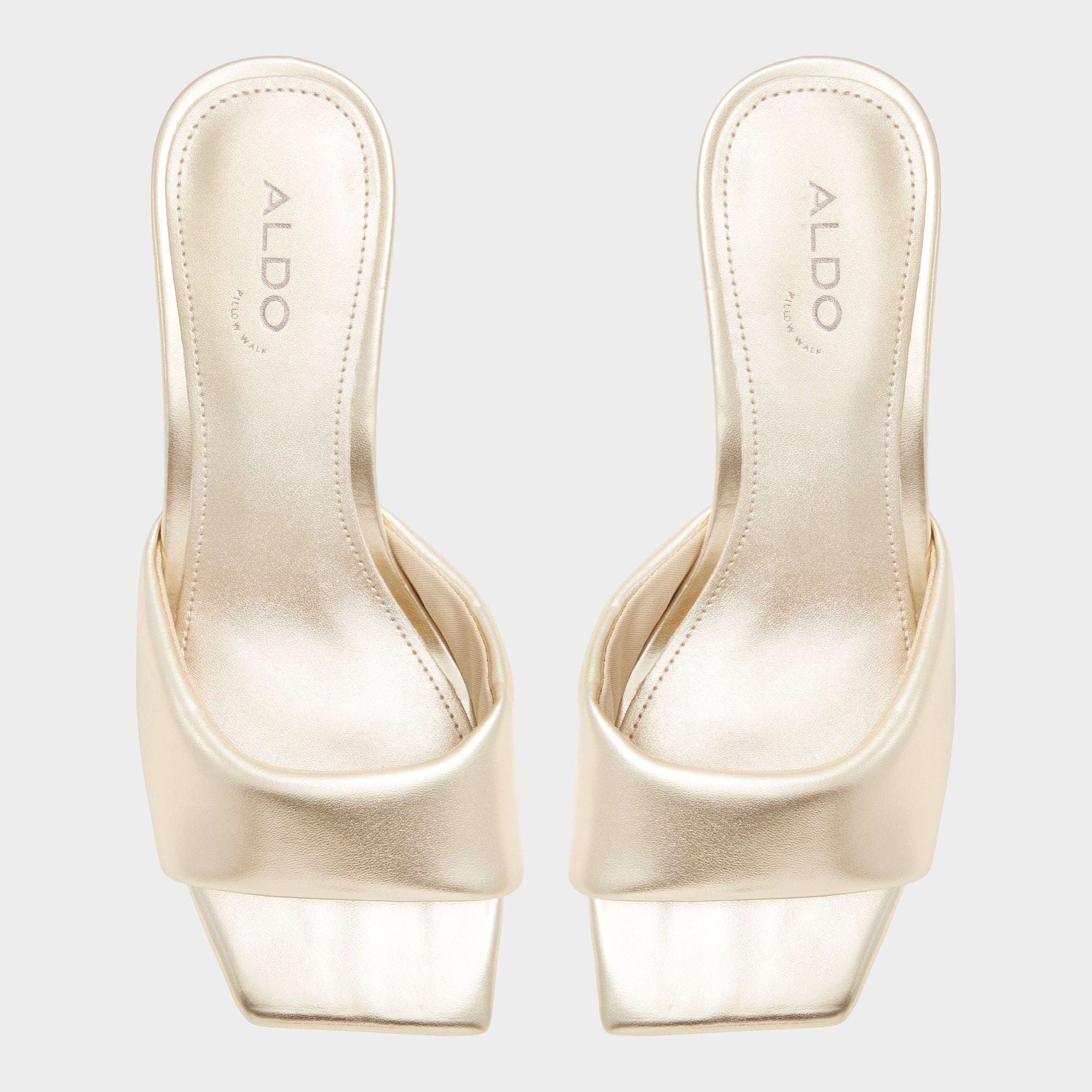 Aldo Aneka Gold Women's Heeled mules - Heeled mule, Block heel Gold