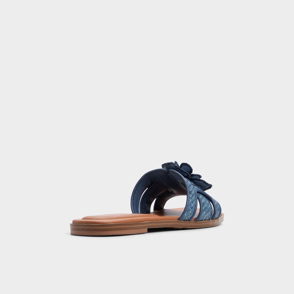Aldo Seaflower Denim Women's Flats - Slide sandal Denim