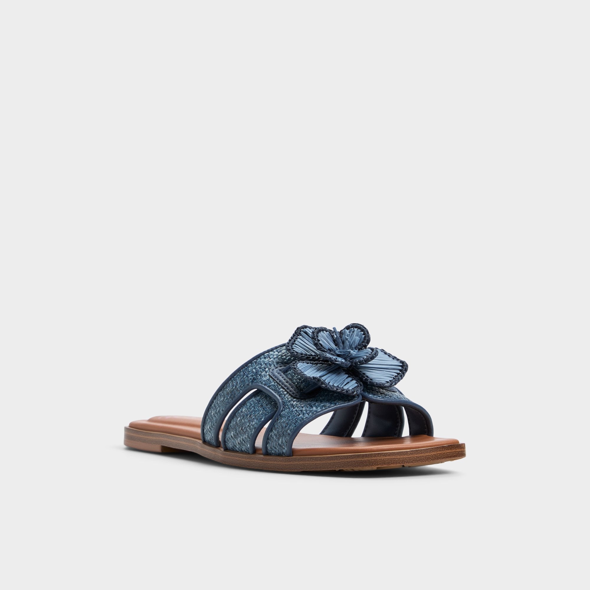 Aldo Seaflower Denim Women's Flats - Slide sandal Denim