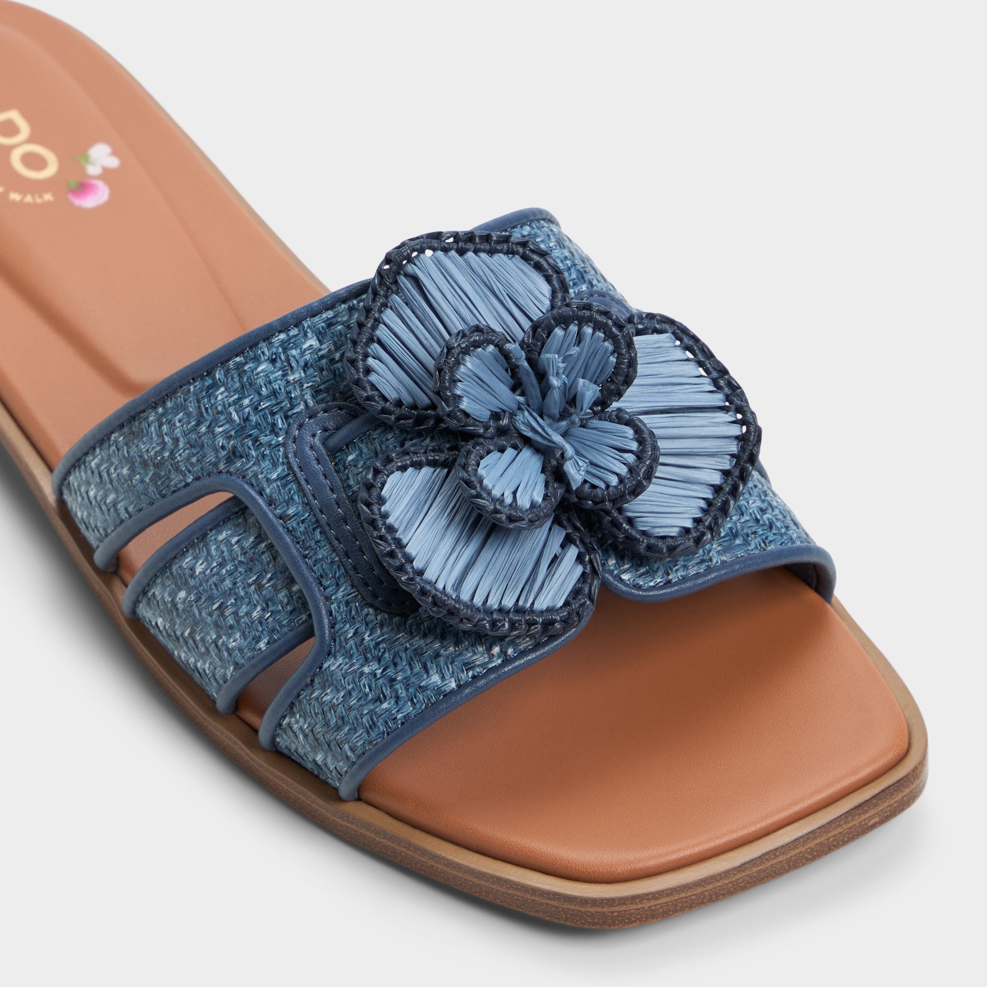 Aldo Seaflower Denim Women's Flats - Slide sandal Denim