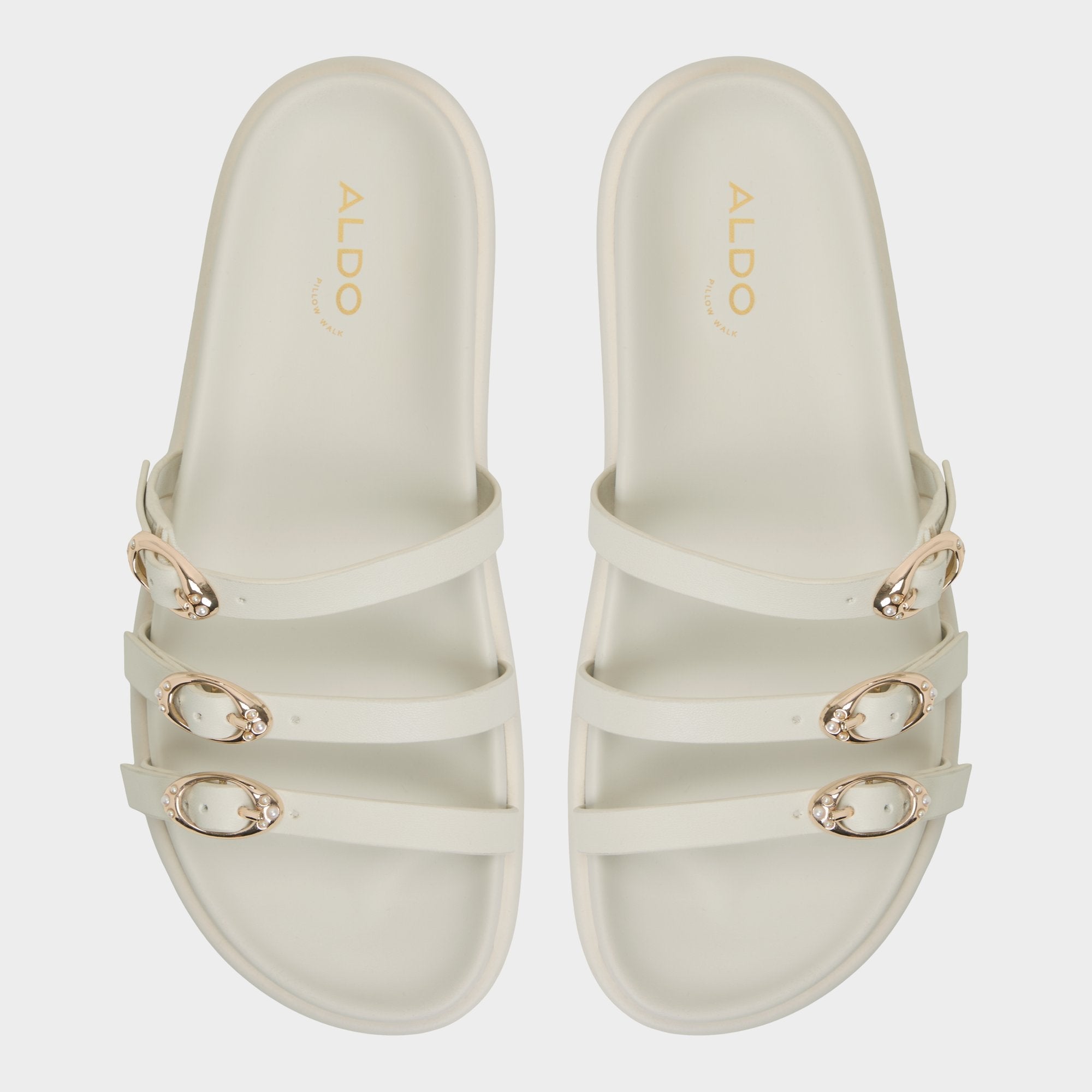 Aldo Zephyra White Women's Footbed sandals - Footbed sandal, Footbed sandal White