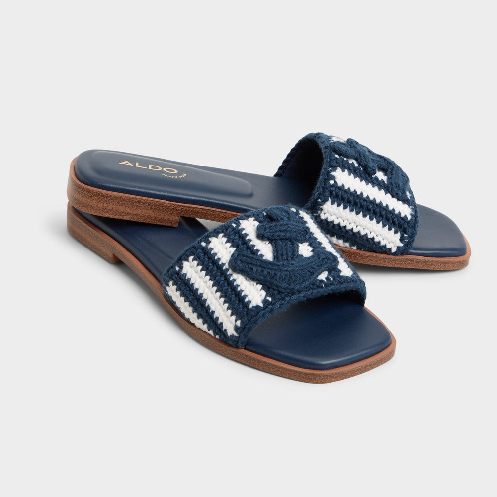 Aldo Sabbia Blue Combo Women's Flats - Slide sandal Blue Combo