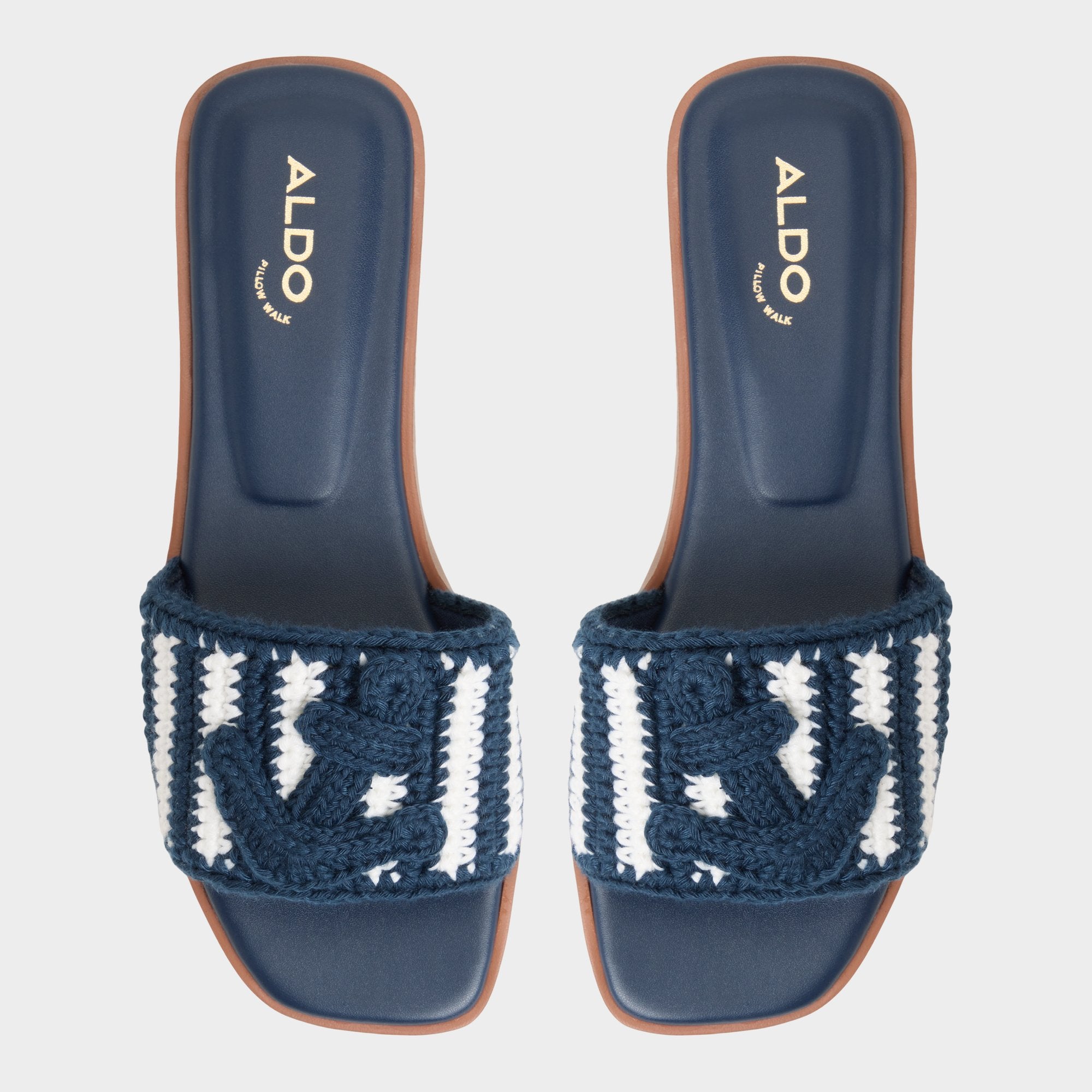 Aldo Sabbia Blue Combo Women's Flats - Slide sandal Blue Combo