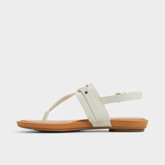 Aldo Taylen White/Bone Women's Footbed sandals - T-strap sandal White/Bone