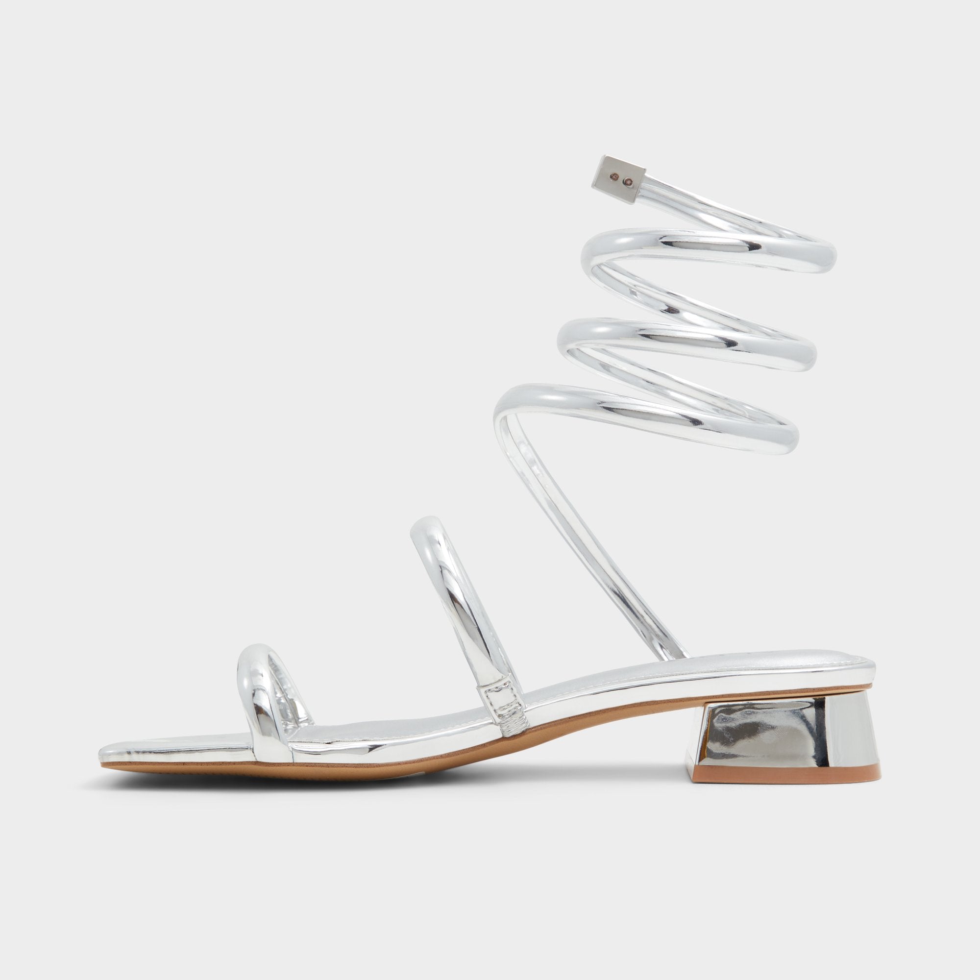Aldo Spinna in Silver - Strappy sandal, Block heel Silver