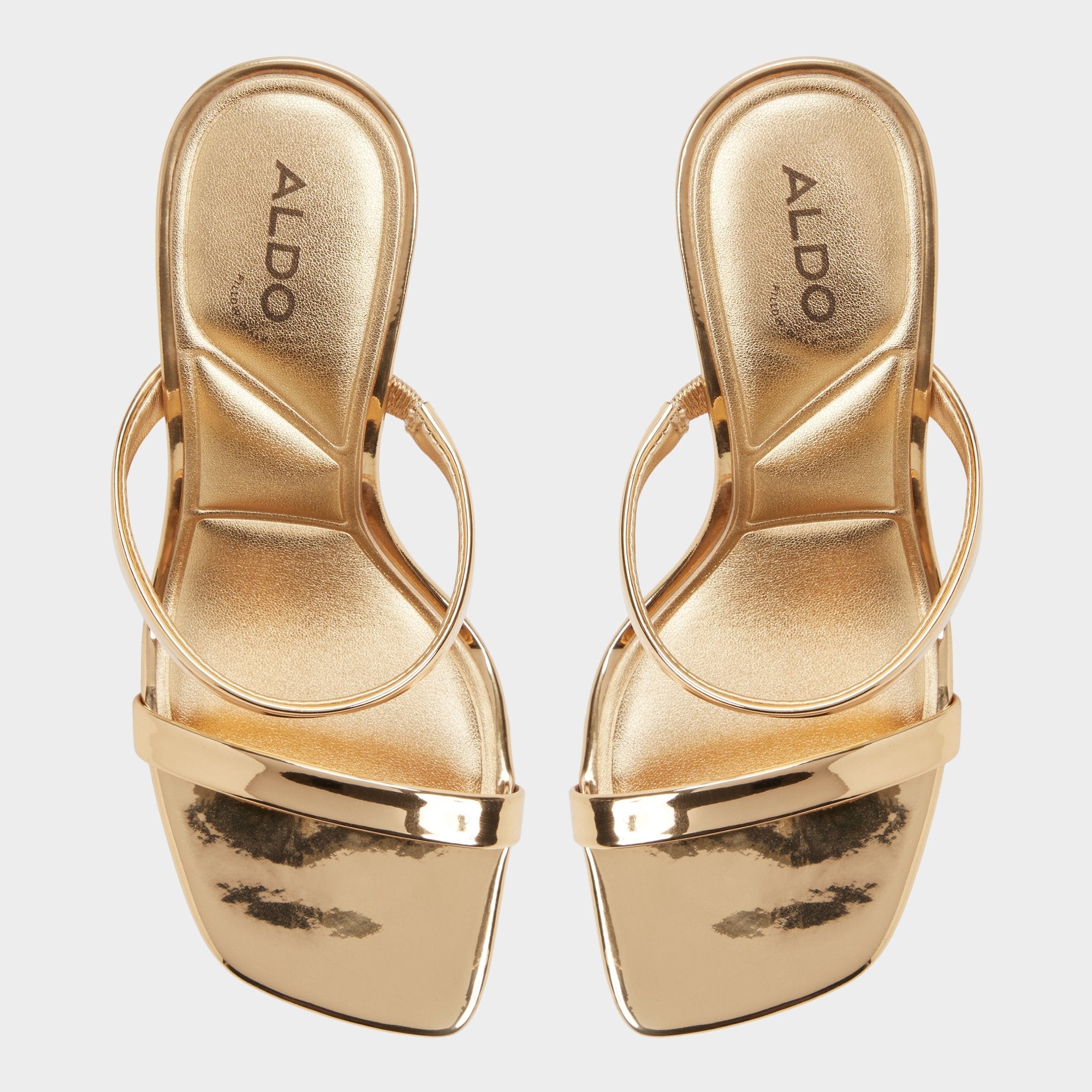 Aldo Evalyn in Gold - Strappy heeled sandal, Stiletto heel Gold