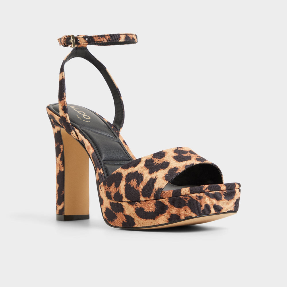 Aldo Chicgleam Brown Multi Women's Strappy sandals - Strappy heeled sandal, Platform Brown Multi