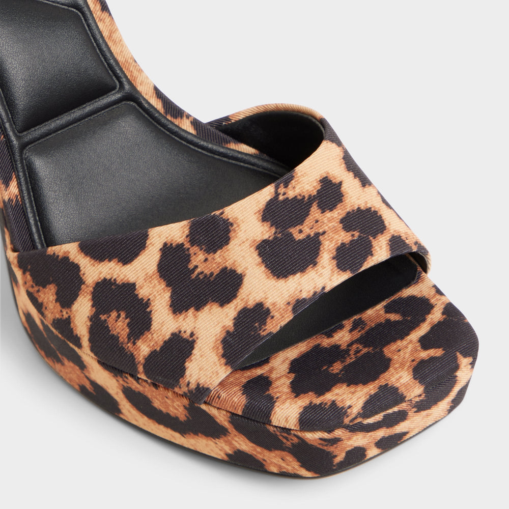 Aldo Chicgleam Brown Multi Women's Strappy sandals - Strappy heeled sandal, Platform Brown Multi