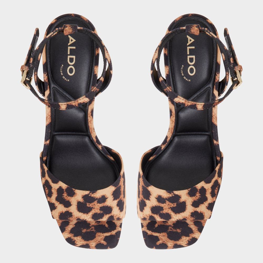 Aldo Chicgleam Brown Multi Women's Strappy sandals - Strappy heeled sandal, Platform Brown Multi