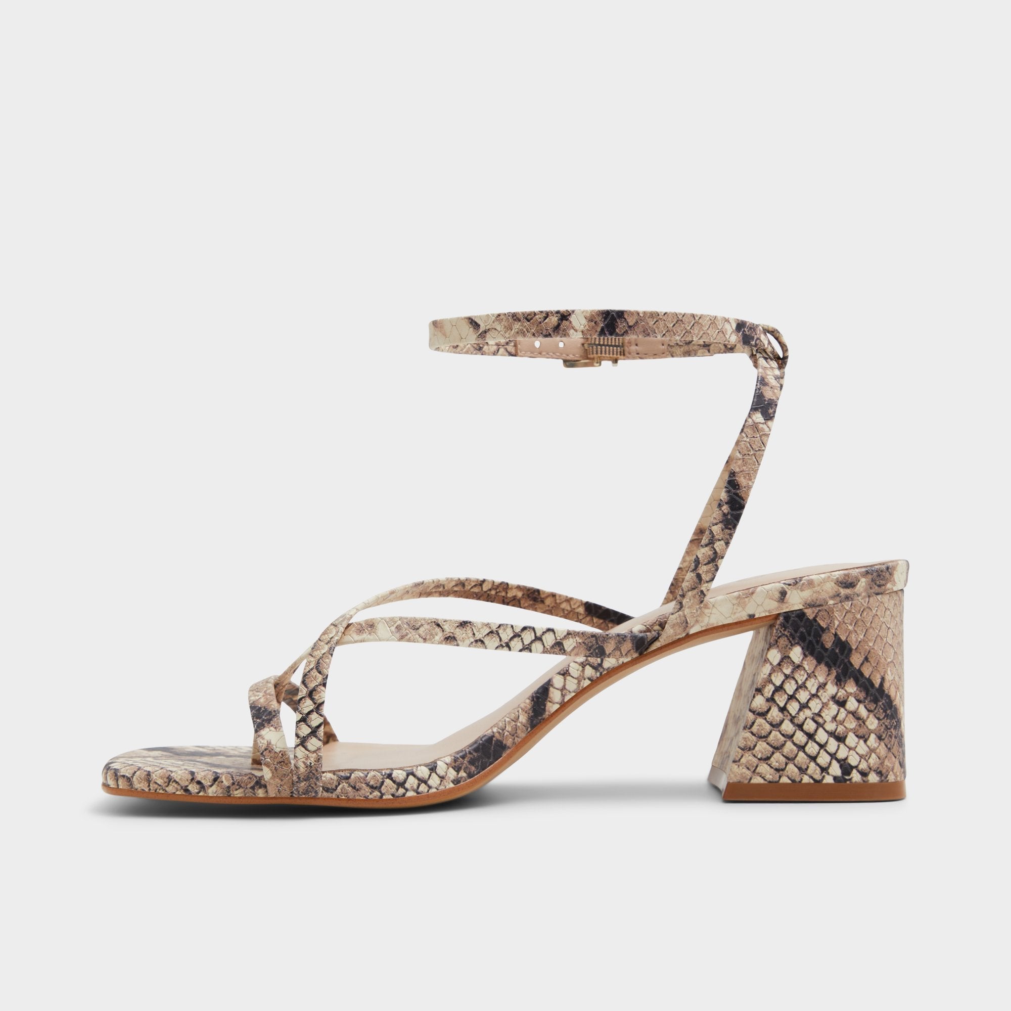 Aldo Adrauder in Brown Overflow 13801090 - Strappy block heeled sandal, Block heel Brown Overflow