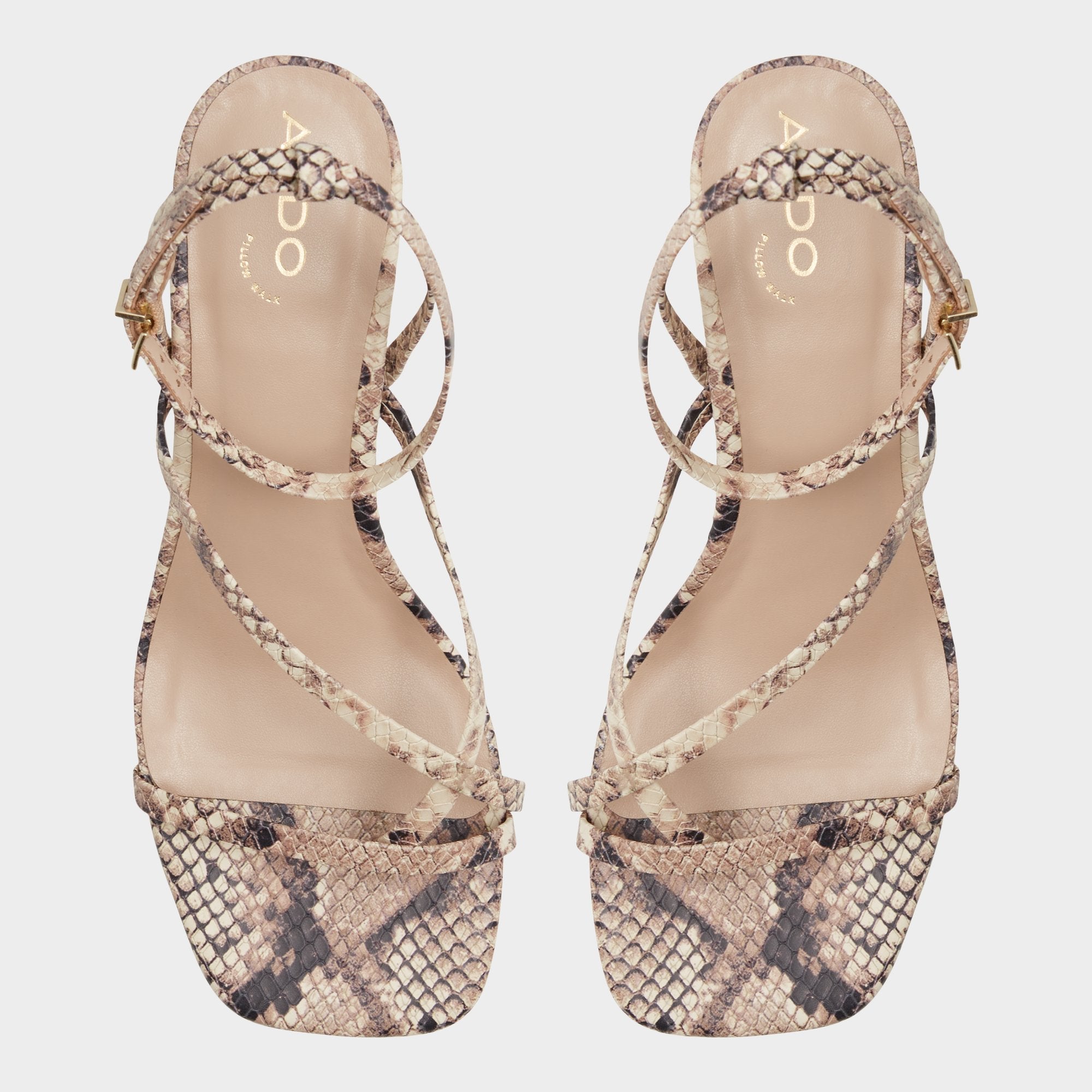 Aldo Adrauder in Brown Overflow 13801090 - Strappy block heeled sandal, Block heel Brown Overflow