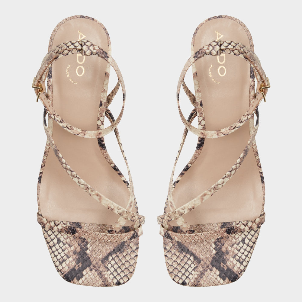 Aldo Adrauder in Brown Overflow 13801090 - Strappy block heeled sandal, Block heel Brown Overflow