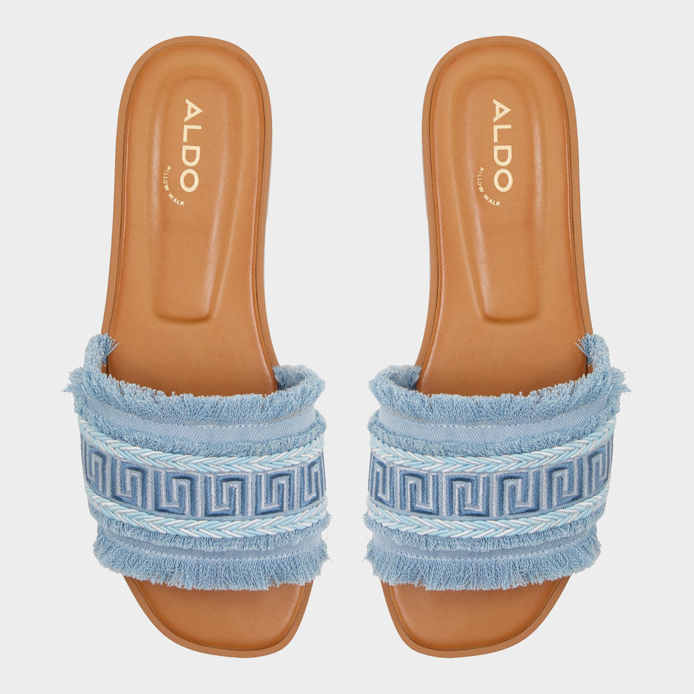 Aldo Nalani Medium Blue Women's Flats - Slide sandal Medium Blue