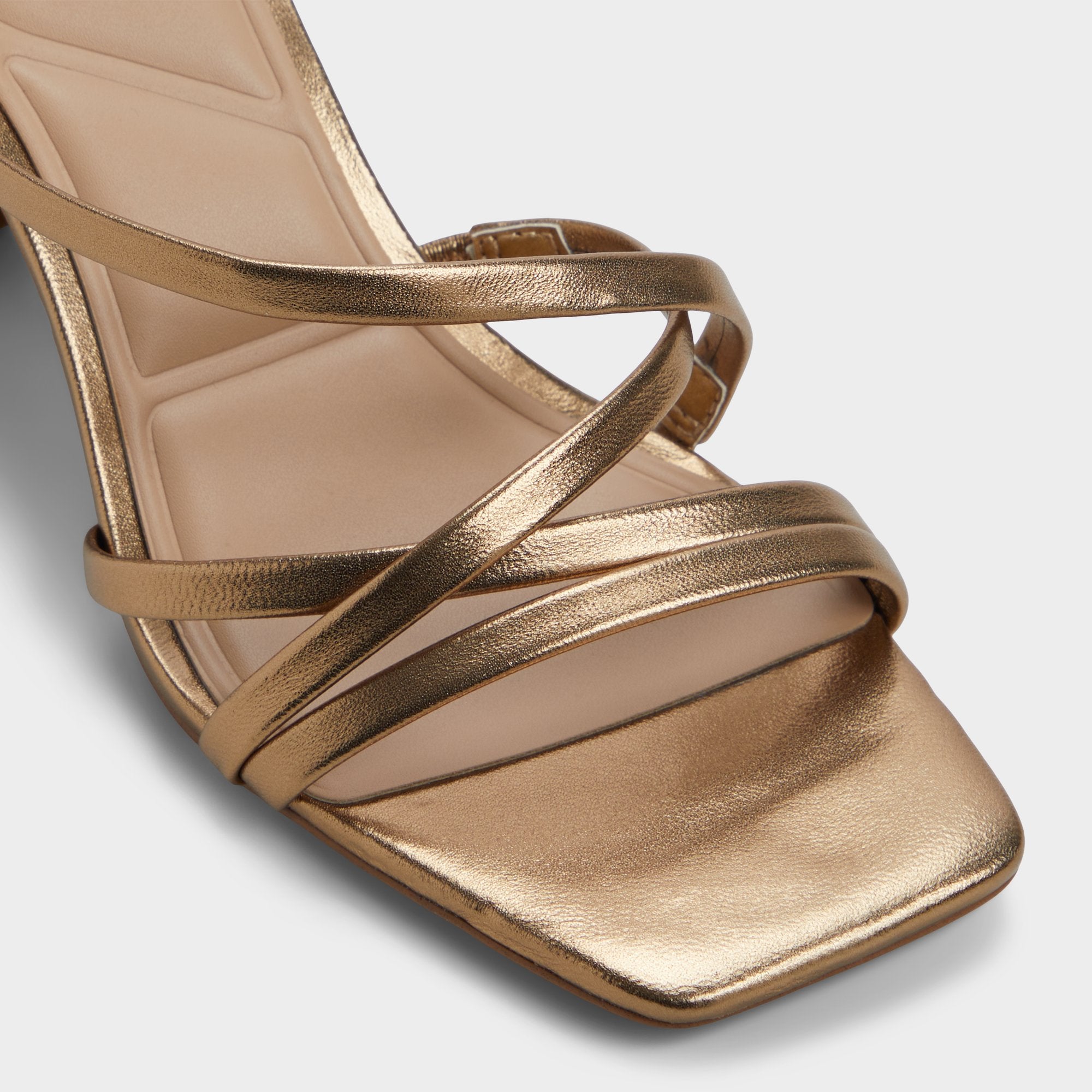 Aldo Esther Gold Women's Block heels - Strappy heeled sandal, Block heel Gold