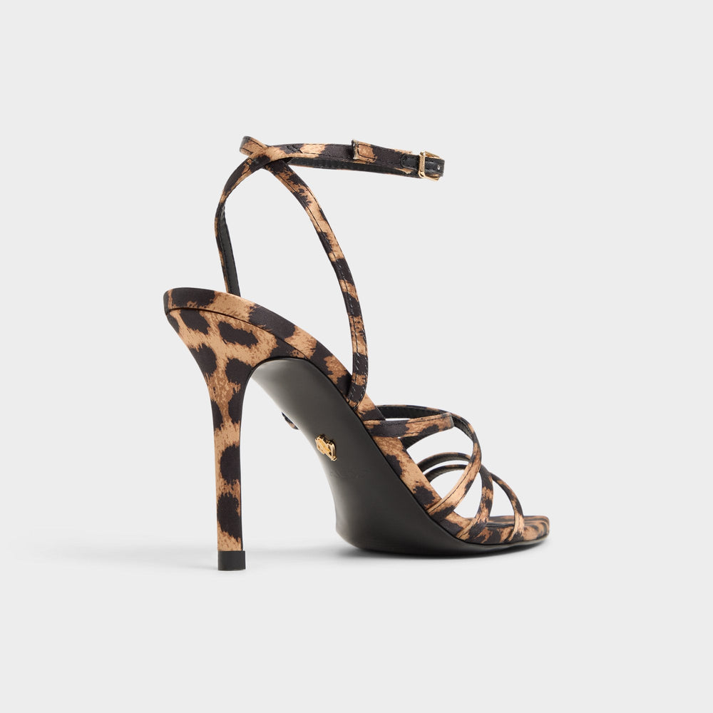 Aldo Solania Brown Multi Women's Strappy sandals - Strappy heeled sandal, Stiletto heel Brown Multi