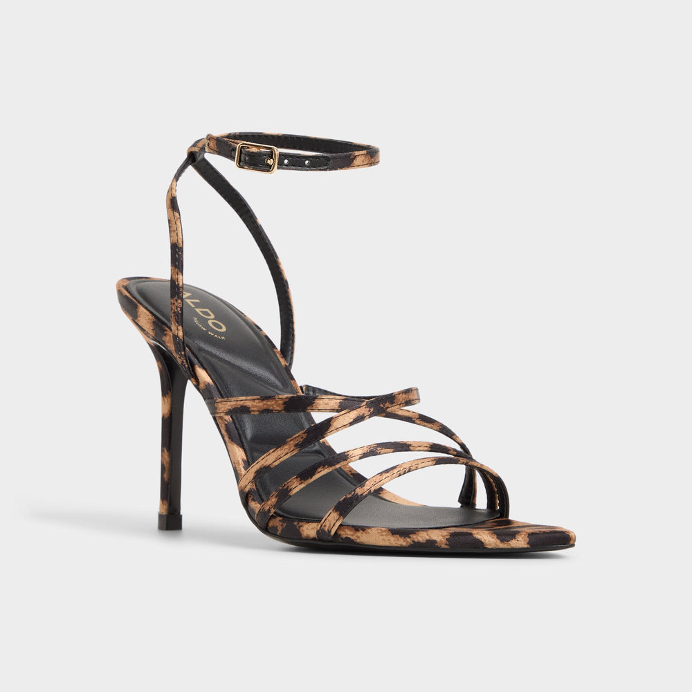 Aldo Solania Brown Multi Women's Strappy sandals - Strappy heeled sandal, Stiletto heel Brown Multi