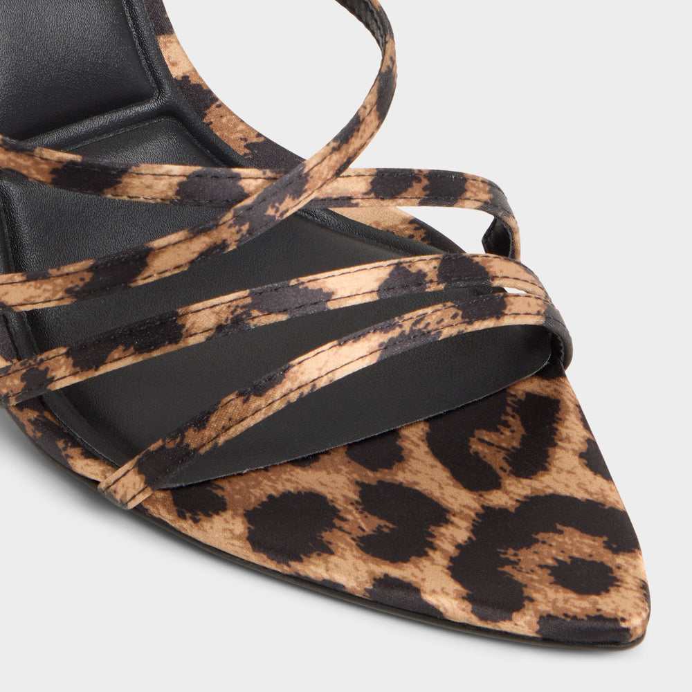 Aldo Solania Brown Multi Women's Strappy sandals - Strappy heeled sandal, Stiletto heel Brown Multi
