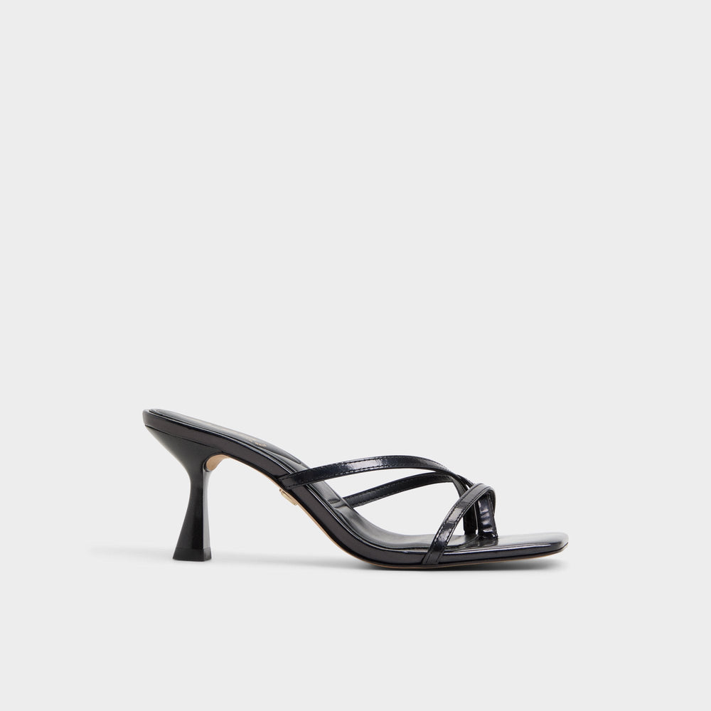 Aldo Calypsa Black Women's Animal Prints - Strappy heeled sandal, Block heel Black