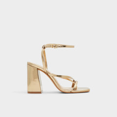 Aldo Laurader Gold Women's Block heels - Strappy heeled sandal, Block heel Gold