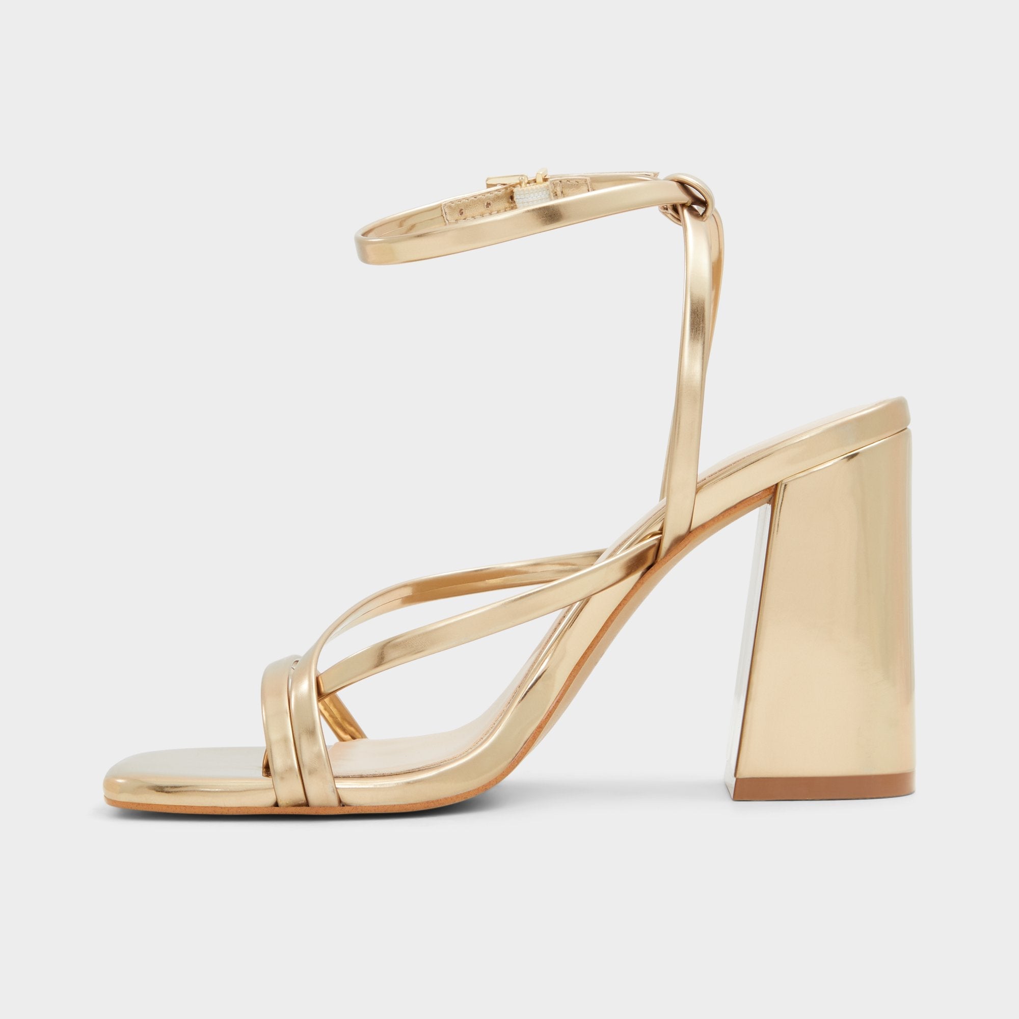 Aldo Laurader Gold Women's Block heels - Strappy heeled sandal, Block heel Gold