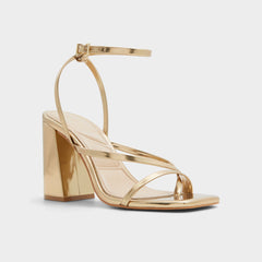 Aldo Laurader Gold Women's Block heels - Strappy heeled sandal, Block heel Gold