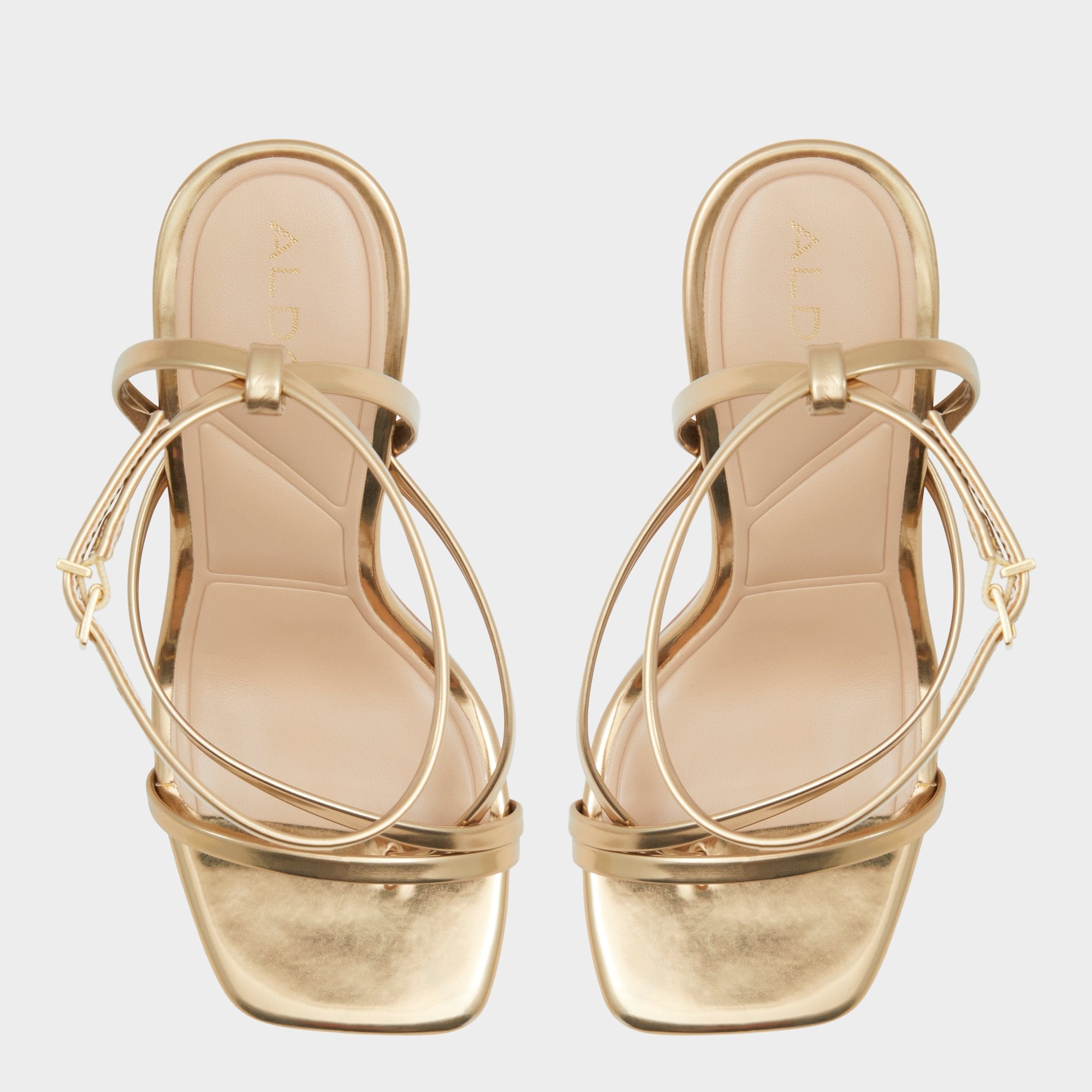 Aldo Laurader Gold Women's Block heels - Strappy heeled sandal, Block heel Gold