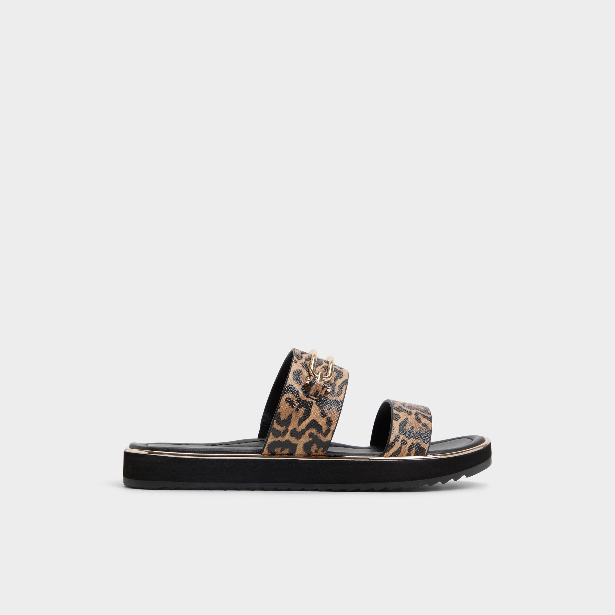 Aldo Lagoon Brown Multi Women's Flats - Strappy flat sandal, Footbed sandal Brown Multi