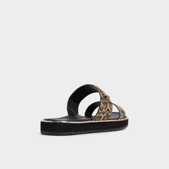 Aldo Lagoon Brown Multi Women's Flats - Strappy flat sandal, Footbed sandal Brown Multi
