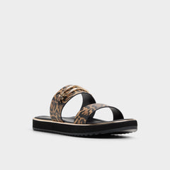 Aldo Lagoon Brown Multi Women's Flats - Strappy flat sandal, Footbed sandal Brown Multi