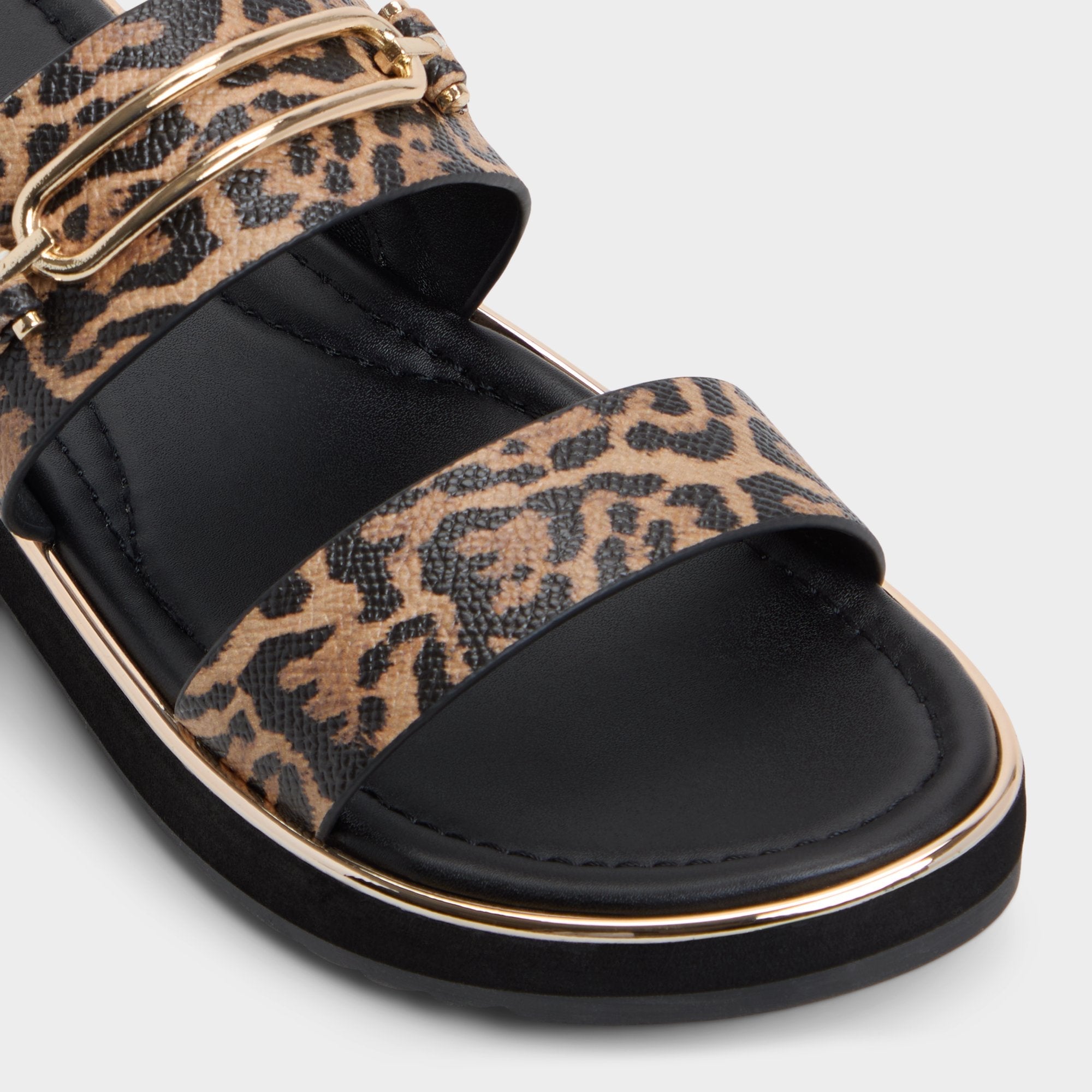 Aldo Lagoon Brown Multi Women's Flats - Strappy flat sandal, Footbed sandal Brown Multi