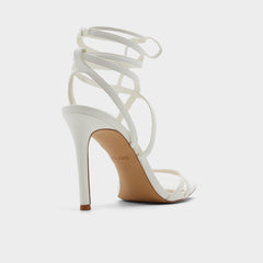 Aldo Phaedra in White - Strappy stiletto sandal, Stiletto heel White