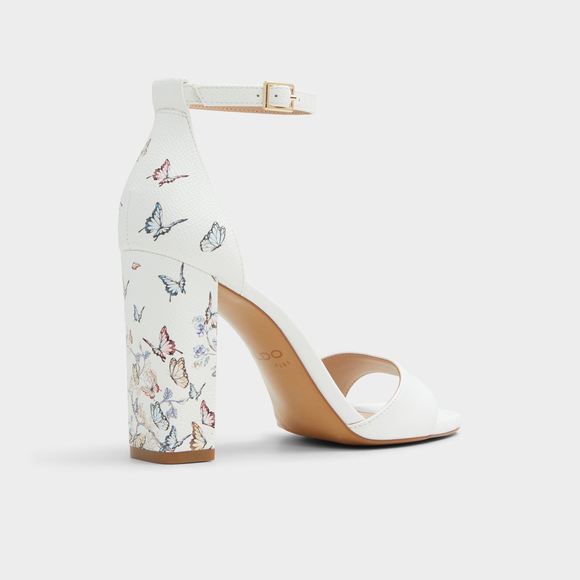 Aldo Enaegyn White Multi Women's Strappy sandals - Strappy heeled sandal, Block heel White Multi