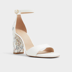 Aldo Enaegyn White Multi Women's Strappy sandals - Strappy heeled sandal, Block heel White Multi