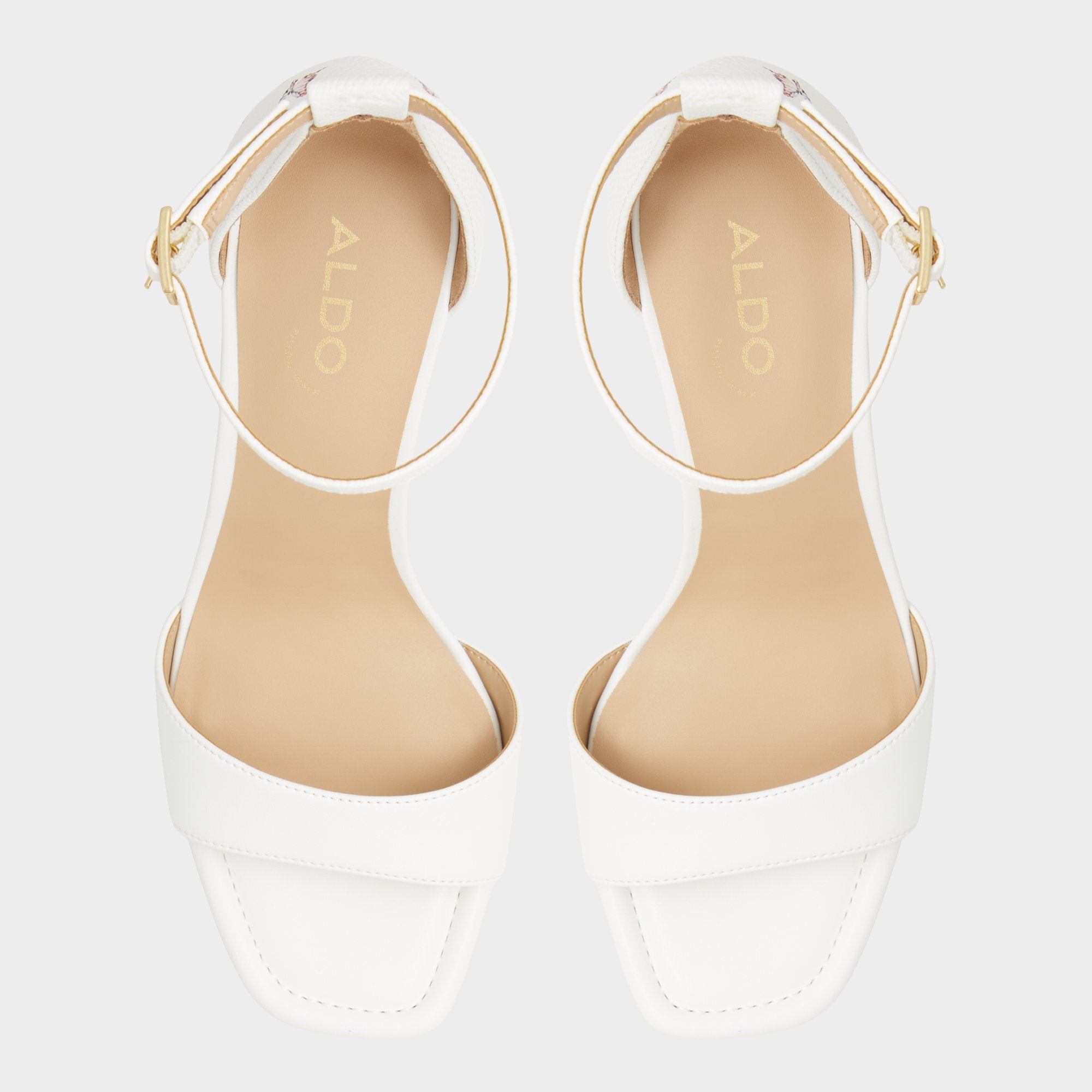 Aldo Enaegyn White Multi Women's Strappy sandals - Strappy heeled sandal, Block heel White Multi