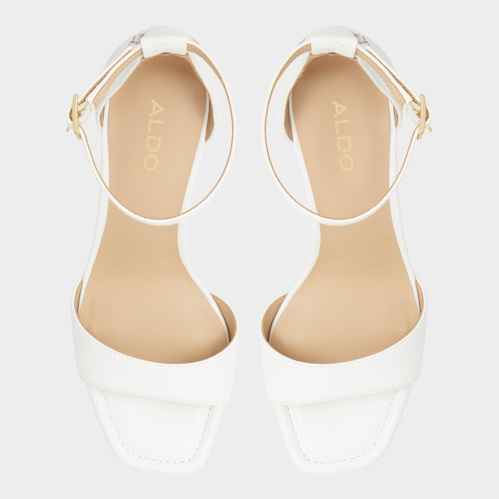 Aldo Enaegyn White Multi Women's Strappy sandals - Strappy heeled sandal, Block heel White Multi