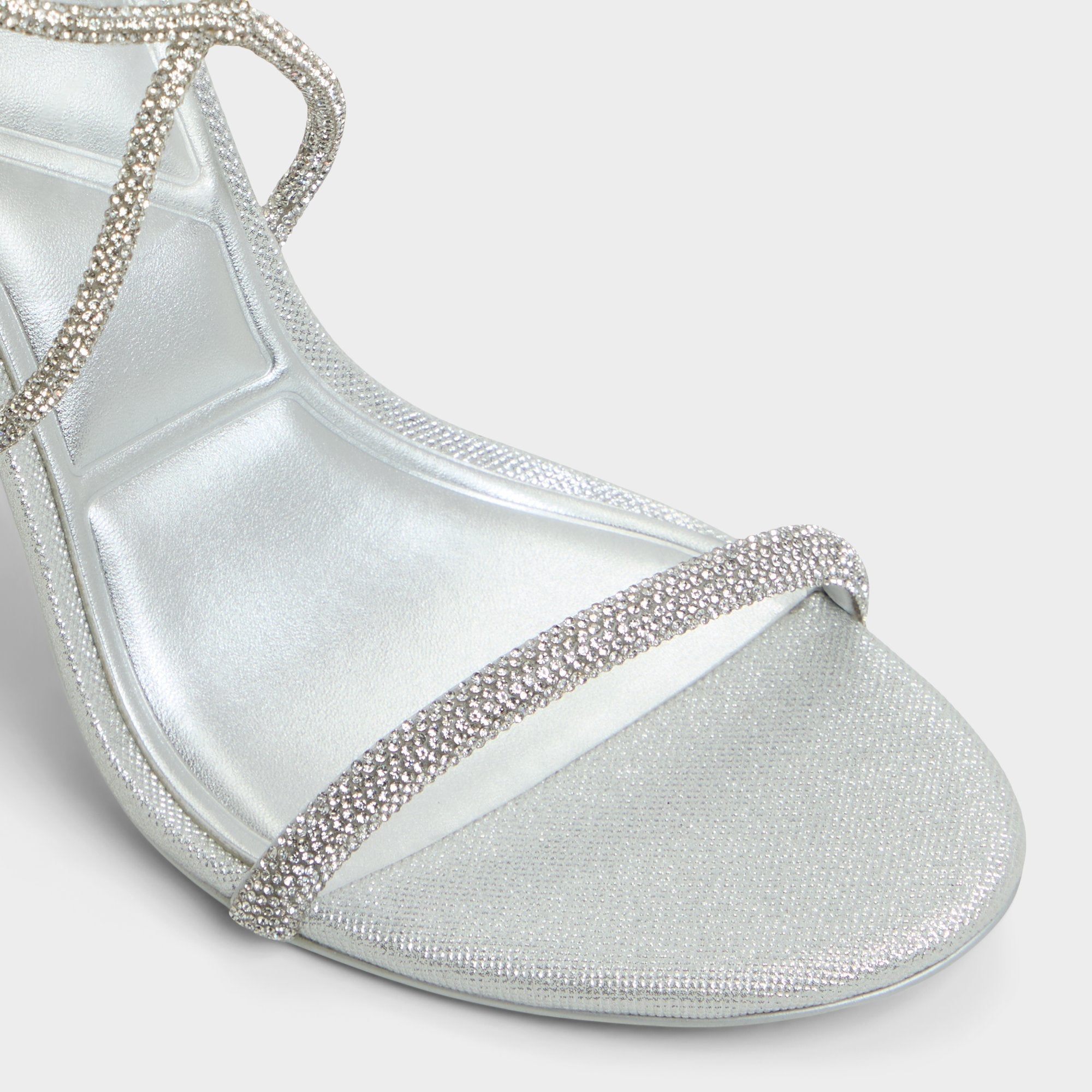 Aldo Caladonia Silver Women's Iridescent metallics - Strappy heeled sandal, Stiletto heel Silver