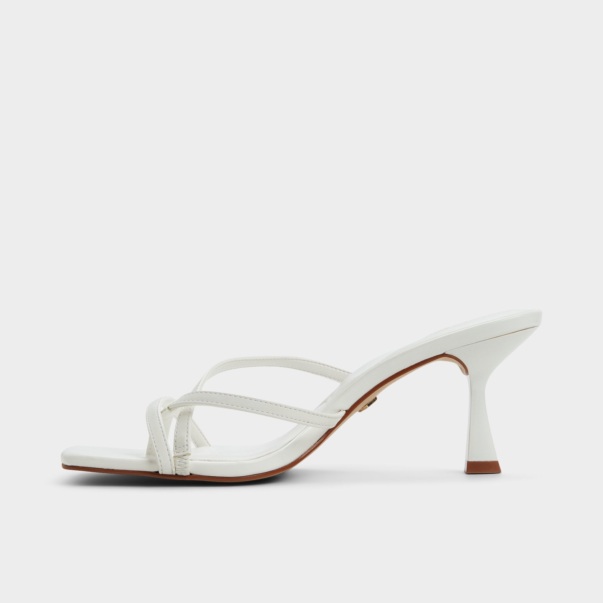 Aldo Calypsa White Women's Heeled mules - Strappy heeled sandal, Block heel White